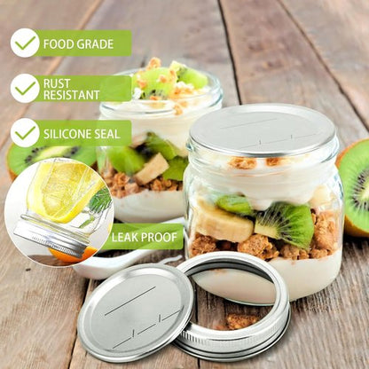 48-Pack Canning Lids & Rings by [Brand Name] - Leak-Proof Airtight Mason Jar Lids for Wide Mouth