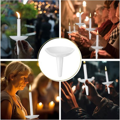 Church Candle Holders by Candlelight Service - 200 Pcs Plastic Drip Protectors for Vigil & Events