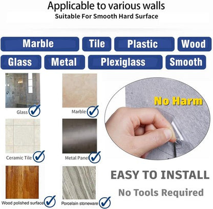 Heavy Duty Adhesive Hooks 24 Pack - No Drill Plastic Hangers Hold 15 lbs | Ideal for Bathroom, Kitchen & Bedroom
