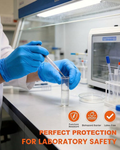 Amarynth Premium Disposable Gloves - 4 Mil Latex-Free, Powder-Free with Textured Fingertips for Lab Work, Kitchen Prep, Cleaning, Tattooing & More - 100 Count