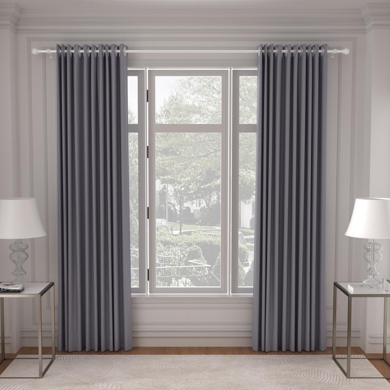 SMODBRODRE Curtain Rods for Window 32 and 48, White 5/8 inch Splicing Single Window Curtain Rod Set with Brackets