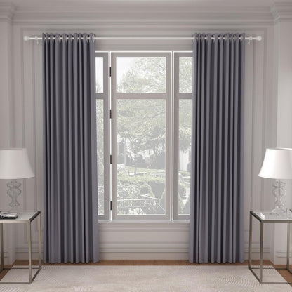 SMODBRODRE Curtain Rods for Window 32 and 48, White 5/8 inch Splicing Single Window Curtain Rod Set with Brackets