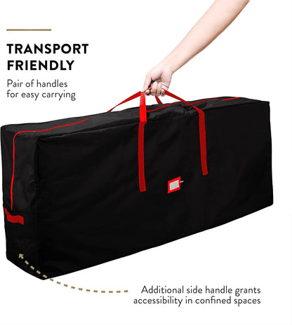 ZOBER Christmas Tree Storage Bag | 600D Oxford Fabric - Waterproof & Tear-Proof for 7.5 Ft Trees - Durable Handles & Card Slot - Black