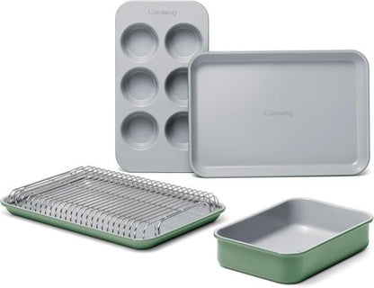 Caraway Mini Bakeware Set - Non-Stick, Non-Toxic Ceramic Coating - Compact Pans for Small Kitchens - Sage