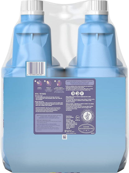 Swiffer WetJet Floor and Hardwood Multi-Surface Cleaner Solution Refills, Open Window Fresh Scent, 1.25L (Pack of 2)