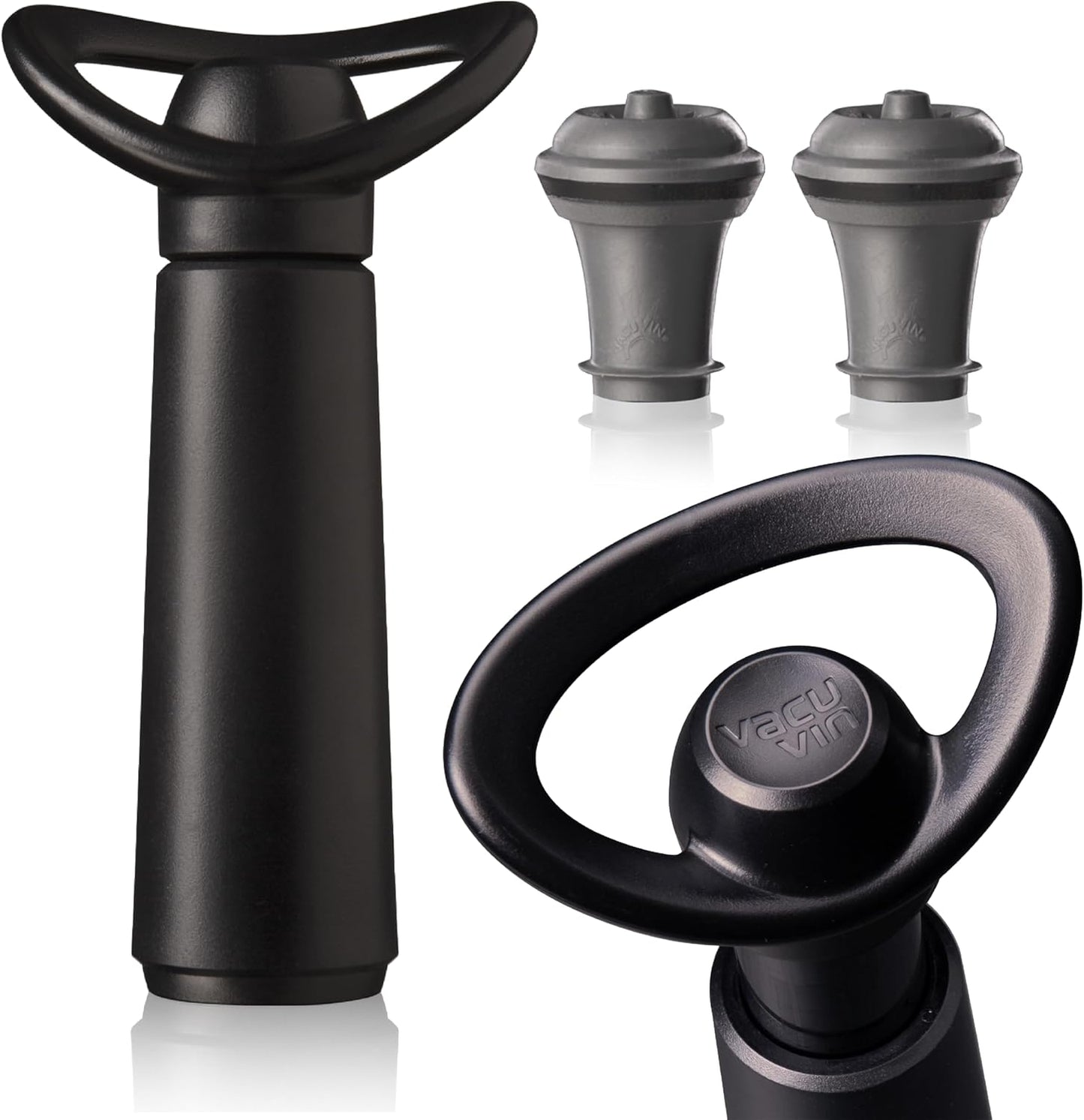 Vacu Vin Wine Stopper Set with Wine Saver Concerto - 6 Stoppers & Concerto Pump for Wine Freshness Up to 7 Days
