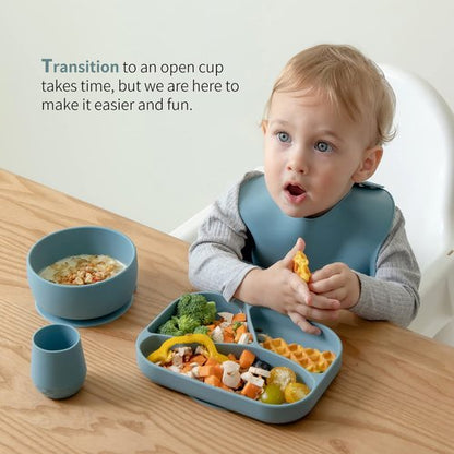 SAMiGO Silicone Baby Cups for 6-12 Months, Tiny Open Cups for Training and Water Drinking, Baby Led Weaning Supplies, 2 OZ