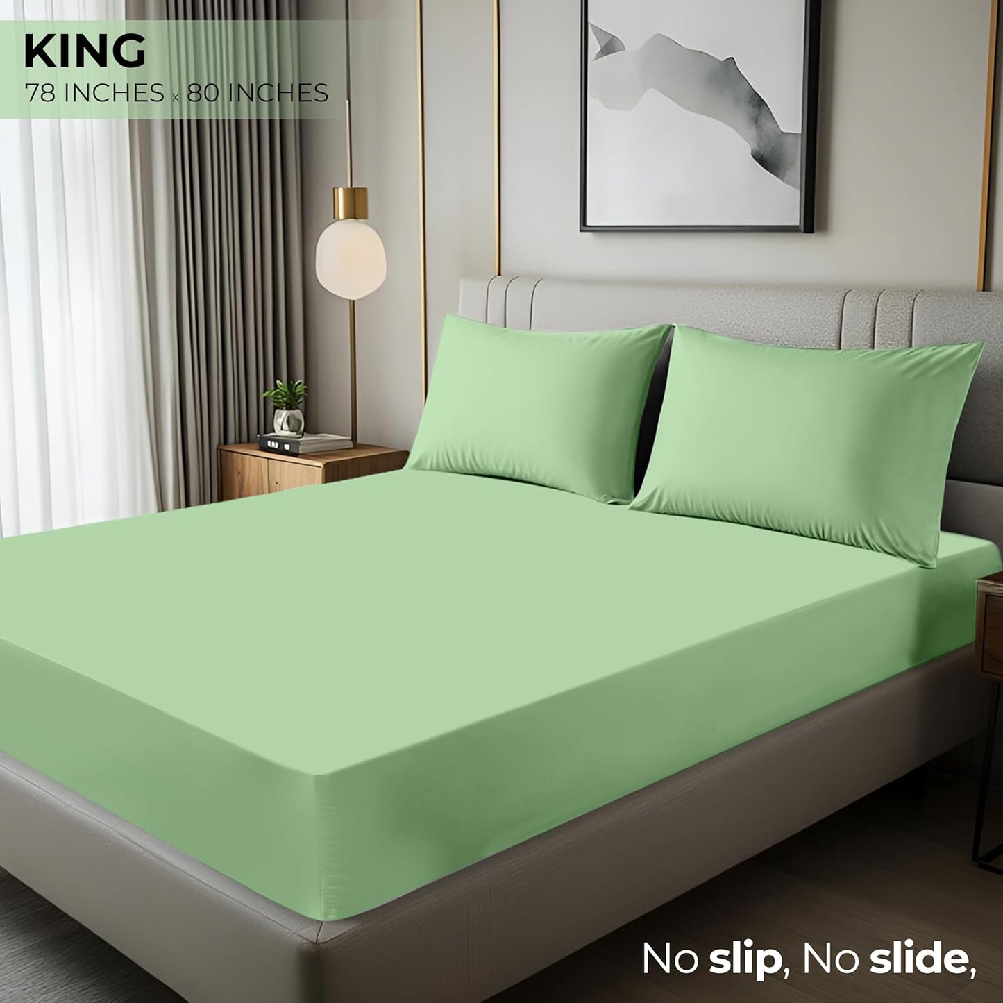Utopia Bedding King Fitted Sheet - Deep Pocket Soft Microfiber - Shrinkage & Fade Resistant - Sage Green