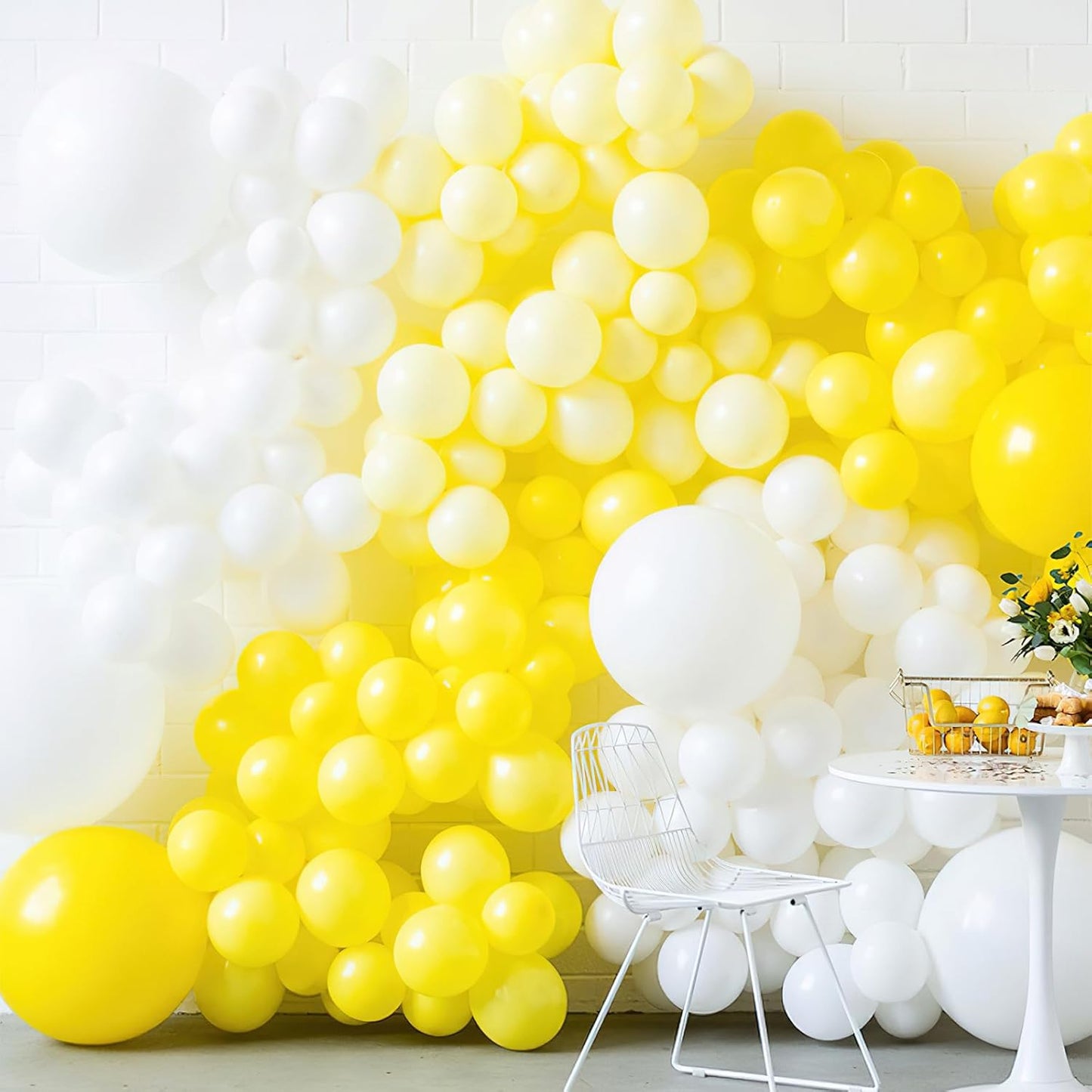 PartyWoo Yellow Balloons - 100 Pcs Matte Light Yellow Latex Balloons for Baby Showers & Birthdays | Various Sizes 5-36 Inch