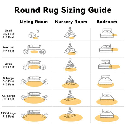 OLANLY Mustard Yellow Round Rugs for Bedroom - Machine Washable, 5 ft Circle Area Rugs for Living Room, Soft and Fluffy Shaggy Carpet for Teen Girl and Boys, Nursery Rooms, Dorms, Home Decor Aesthetic