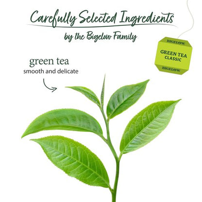 Bigelow Tea Classic Green Tea - Caffeinated, 20 Count Box | Pack of 6, Total 120 Tea Bags