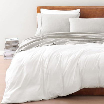 LANE LINEN 100% Organic Cotton Grey (White Dot) Full-Sheets Set 4-Piece Long Staple Percale Weave Bedding Sheets for Bed Breathable Fits Mattress Upto 15in Deep
