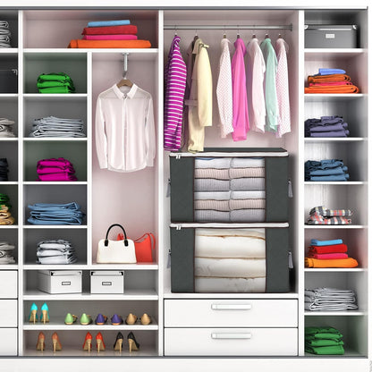 Budding Joy 90L Large Storage Bags & 40L Clear Zippered Bags - Perfect for Organizing Clothes