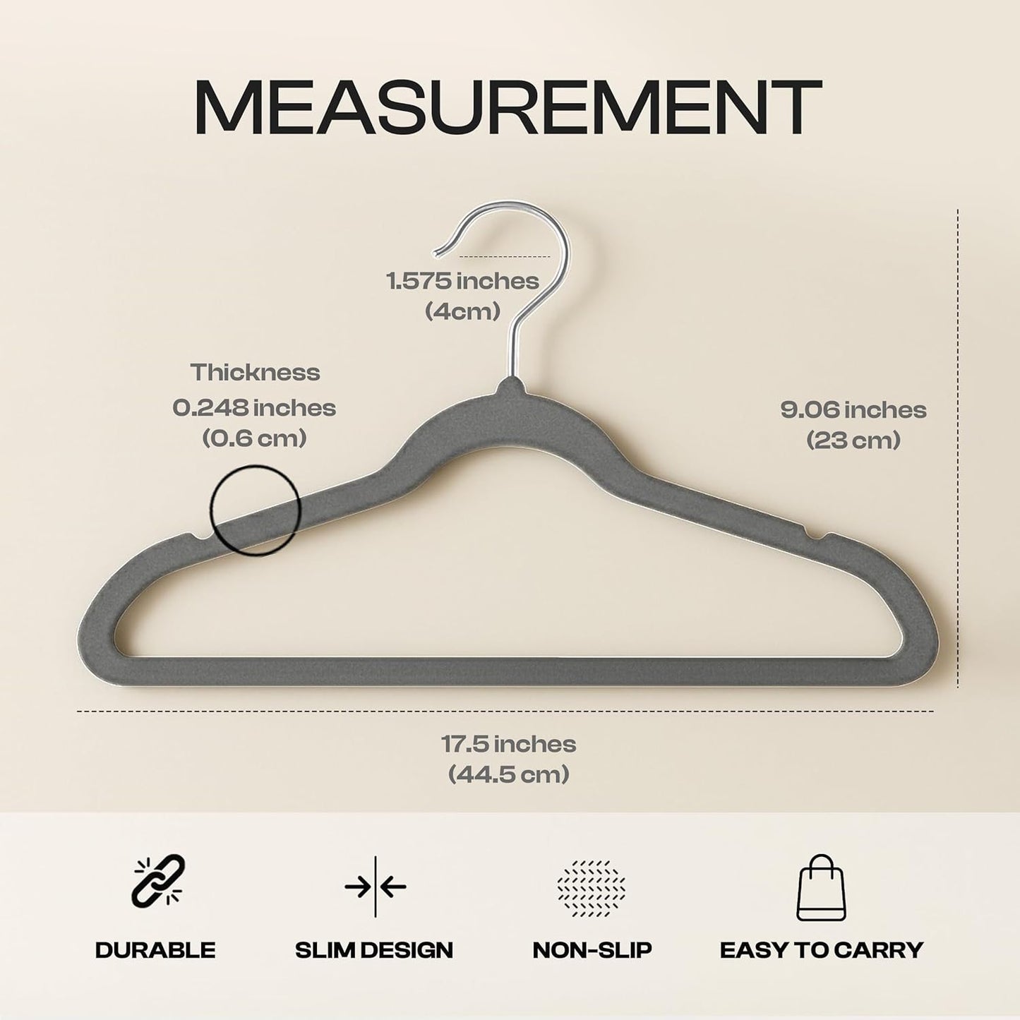 Utopia Home Velvet Hangers - 100 Pack Luxury Non-Slip Slim Coat & Pant Hangers | Grey with 360° Swivel Hook