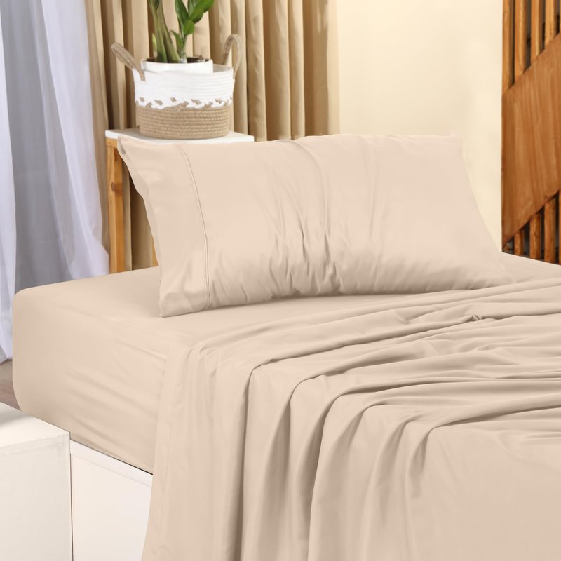 Utopia Bedding Twin Bed Sheets Set - Pack of 2 Sheet Sets - Perfect for Spa, Hotel, & Guest Bedroom - Brushed Microfiber - Shrinkage and Fade Resistant - Easy Care (Beige)