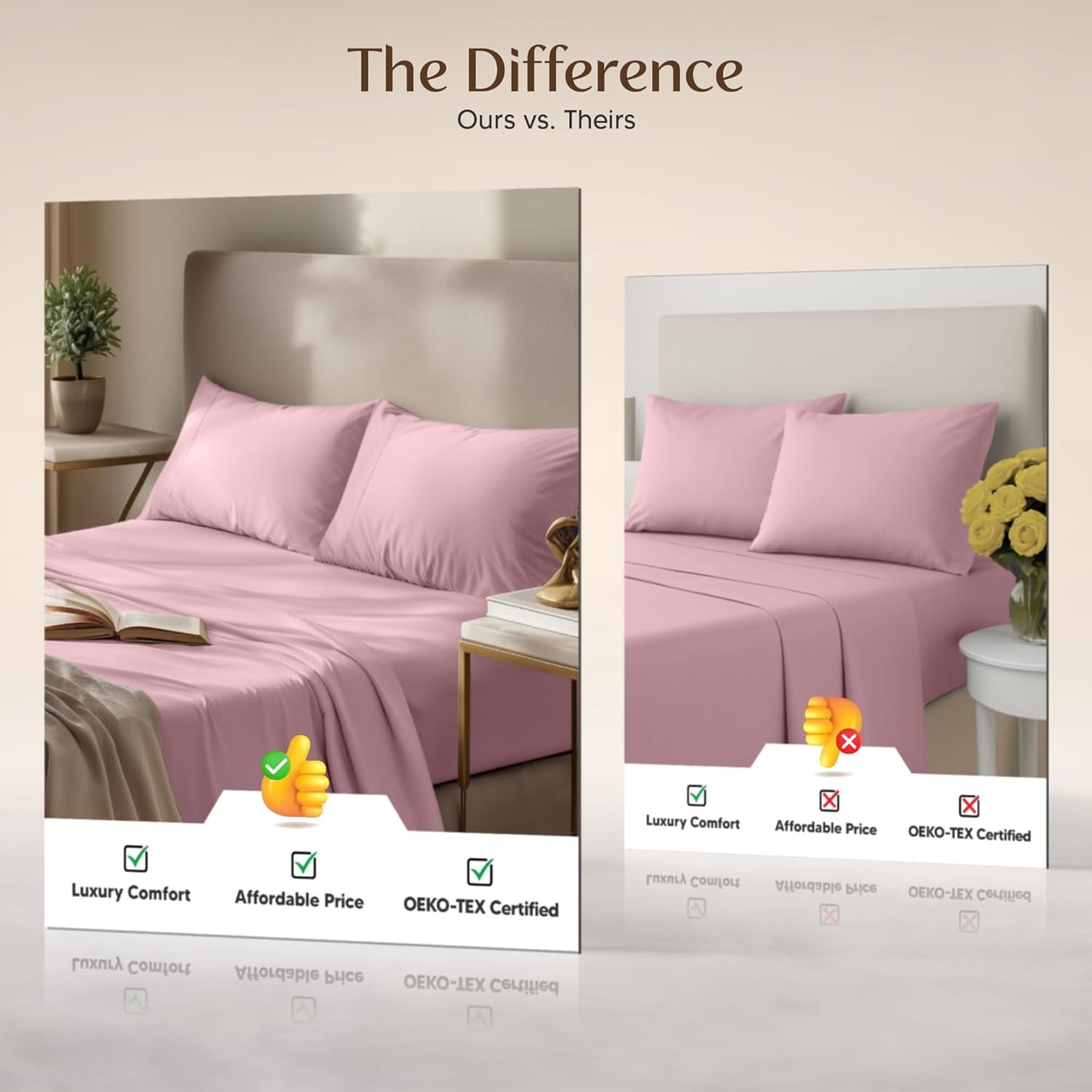 Utopia Bedding Full Bed Sheets Set - 4-Piece Brushed Microfiber - Fade & Shrinkage Resistant | Full Size, Pink