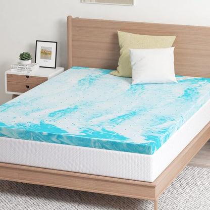 EGO Topper 2 Inch King Memory Foam Mattress Topper, Gel Foam Mattress Topper for Pressure Relief, Ventilated Design Bed Topper in a Box, CertiPUR-US Certified, 76"×80", Medium