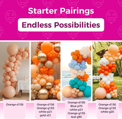 Bezente Pastel Orange Latex Balloons - 150 Pack 5-Inch Matte Light Orange for Parties & Events