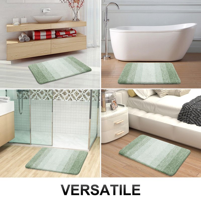 OLANLY Bathroom Runner Rugs Mat 47x17, Extra Soft Absorbent Microfiber Bath Rugs, Rubber Backing, Quick Dry, Washable Long Bath Mats for Bathroom, Tub and Shower, Home Decor Accessories, Sage Green