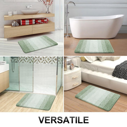 OLANLY Bathroom Runner Rugs Mat 47x17, Extra Soft Absorbent Microfiber Bath Rugs, Rubber Backing, Quick Dry, Washable Long Bath Mats for Bathroom, Tub and Shower, Home Decor Accessories, Sage Green
