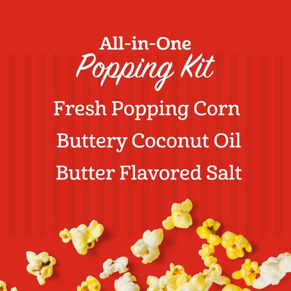 Franklin’s Gourmet Popcorn | All-In-One Popcorn Packs for Machines - 8oz Pack of 10 - Buttery Salt & Oil