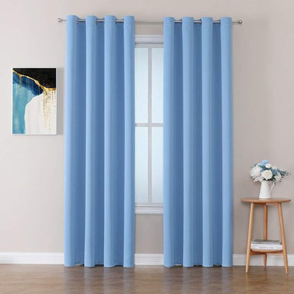 ChrisDowa Room Darkening Curtains - Thermal Insulated Blackout Panels, Sky Blue | 108 Inches Long, 2-Panel Set