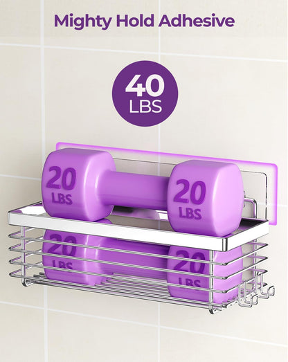 ODesign Shower Caddy - 3 Pack Stainless Steel Wall-Mounted Shelves | No Drilling, Rustproof, Silver