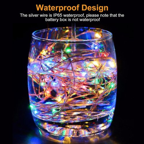 Btfarm 6 Pack Fairy Lights - Battery Operated 20 LED Twinkle String Lights | Waterproof Mini Silver Wire for Mason Jars & Wedding Decor