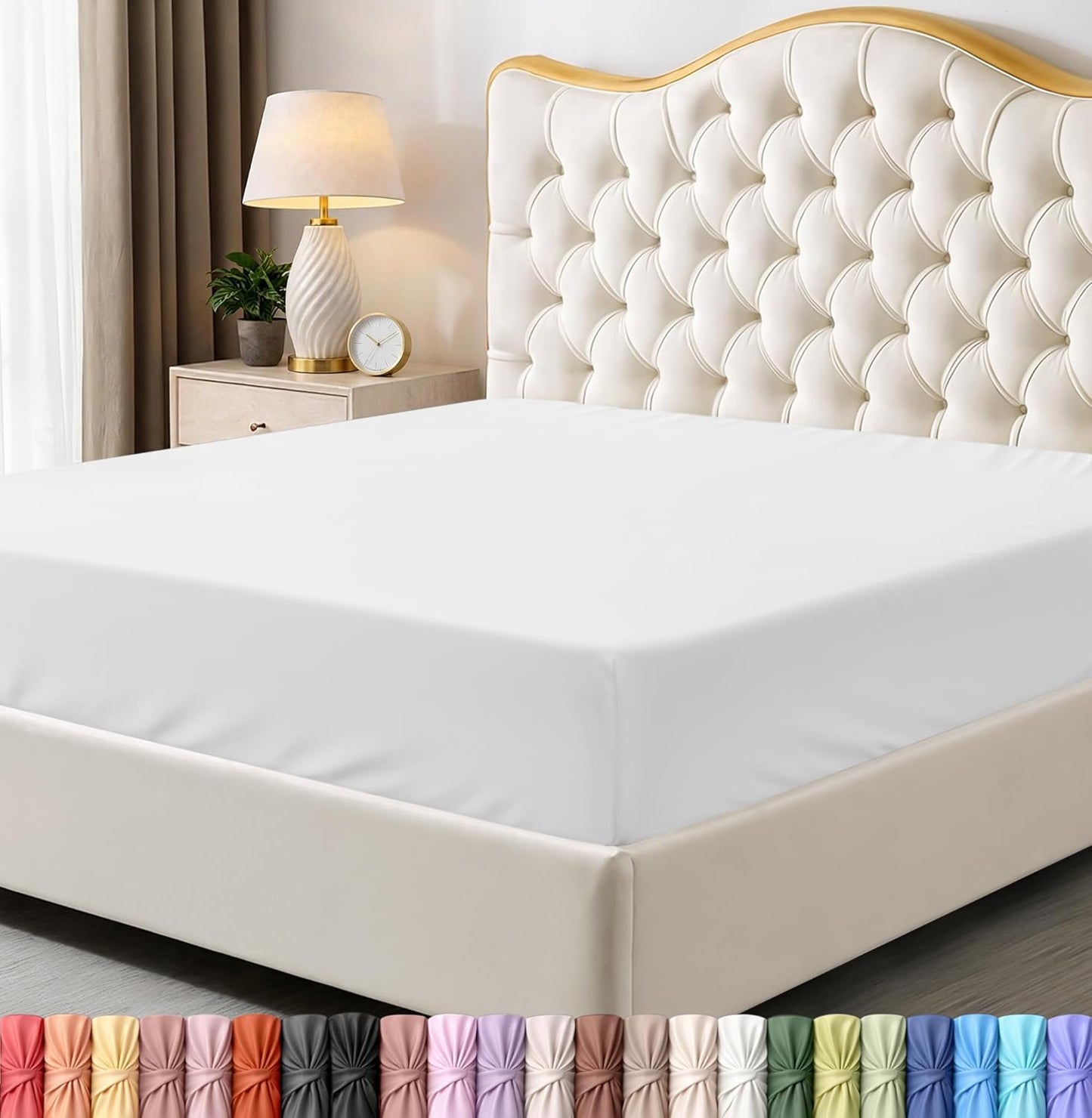Utopia Bedding King Fitted Sheet - Deep Pocket Microfiber for Ultimate Comfort - Easy Care White