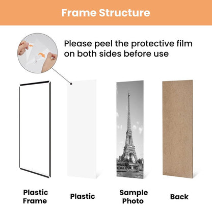 upsimples 11x17 Picture Frame Black 3 Pack, Scratch-Proof 11 x 17 Poster Frames for Photo Gallery - Slide-In Strips, Horizontal or Vertical Wall Mounting