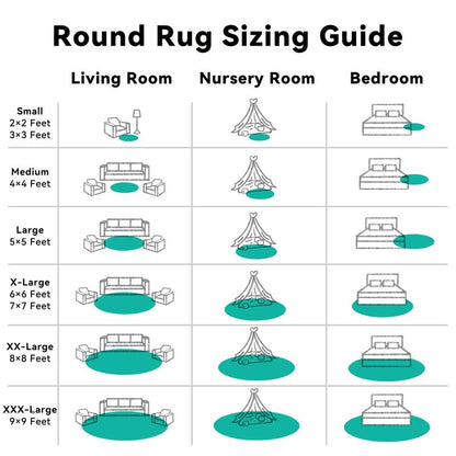 OLANLY Teal Green Round Rugs for Bedroom - Machine Washable, 3 ft Circle Area Rugs for Living Room, Soft and Fluffy Shaggy Carpet for Teen Girl and Boys, Nursery Rooms, Dorms, Home Decor Aesthetic