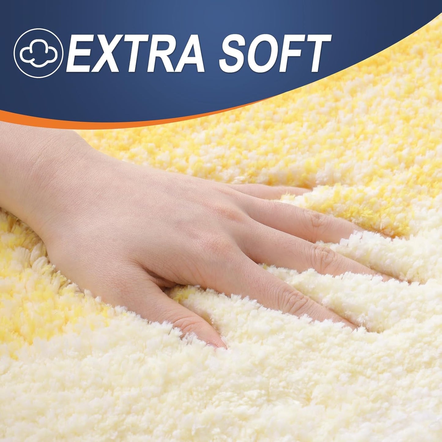 OLANLY Large Bath Rug Mat - Extra Soft Microfiber with Rubber Backing | Quick-Dry, Machine Washable, 54x24, Yellow