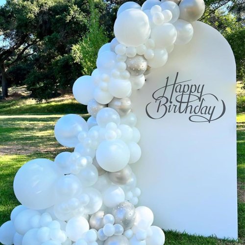 Awenztech White Balloons - 12 Inch Latex Balloons | 50 Pack for Weddings, Parties & Celebrations