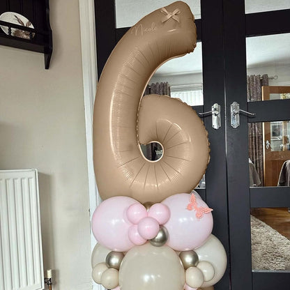Skiennix 40-Inch Nude Number 9 Balloon - Neutral Foil Balloon for 9th Birthday Party Decorations