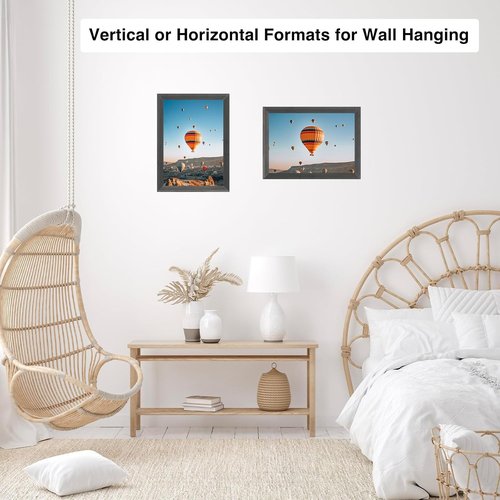 JCJMY 8.5x11 Inch Picture Frame - Silver Gray for Certificates & Photos | Horizontal & Vertical Display