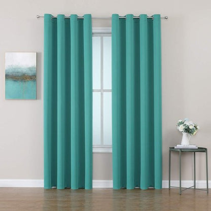 ChrisDowa Blackout Curtains - Room Darkening Thermal Insulation | 80-Inch Grommet Panels (Teal, 52 x 80 Inch)