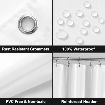 Barossa Design White Stall Shower Curtain Liner with 3 Magnets - 36" x 72", Waterproof PEVA Shower Liner for Small Bathroom Stall, PVC Free, Metal Grommets - White, 36X72