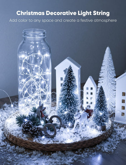 Minetom 12 Pack Battery Operated Fairy String Lights - 8 Modes, 7ft, 20 LED Waterproof Silver Wire for DIY Decor