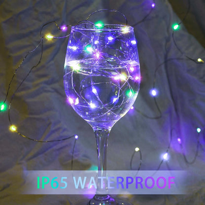 Skiennix 20 LED Fairy String Lights - 7Ft Waterproof Twinkle Lights for Parties & Weddings | Rainbow Pastel 8 Pack