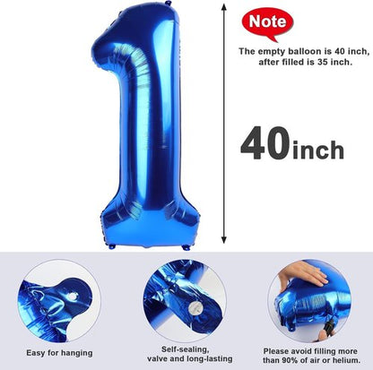 40 Inch Dark Blue Number Balloons by [Brand Name] - Perfect 40th Birthday Party Decorations for Men & Women
