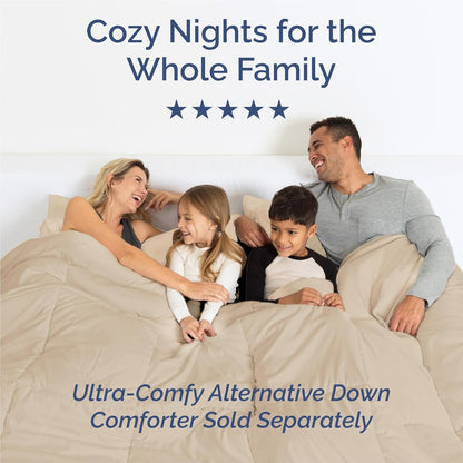 Split King Size 5-Piece Sheet Set - Comfy Cooling Bed Sheets | Luxury Oeko-Tex Bedding - Cream