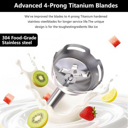 Immersion Blender - Handheld Electric Stick Mixer with 12 Speeds & Turbo Mode for Smoothies, Soups, Baby Food