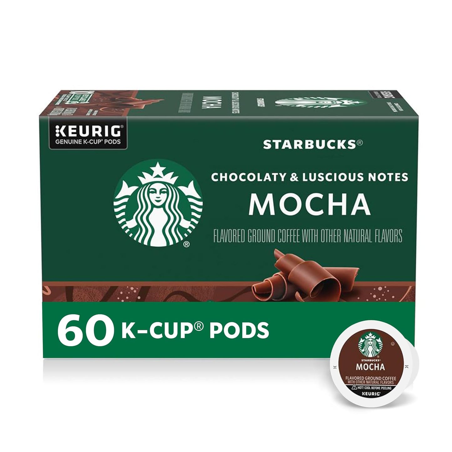 Starbucks K-Cup Coffee Pods - Flavored Mocha for Hot or Iced Coffee | 60 Count