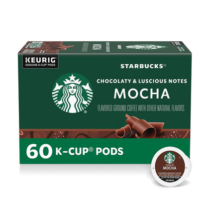 Starbucks K-Cup Coffee Pods - Flavored Mocha for Hot or Iced Coffee | 60 Count