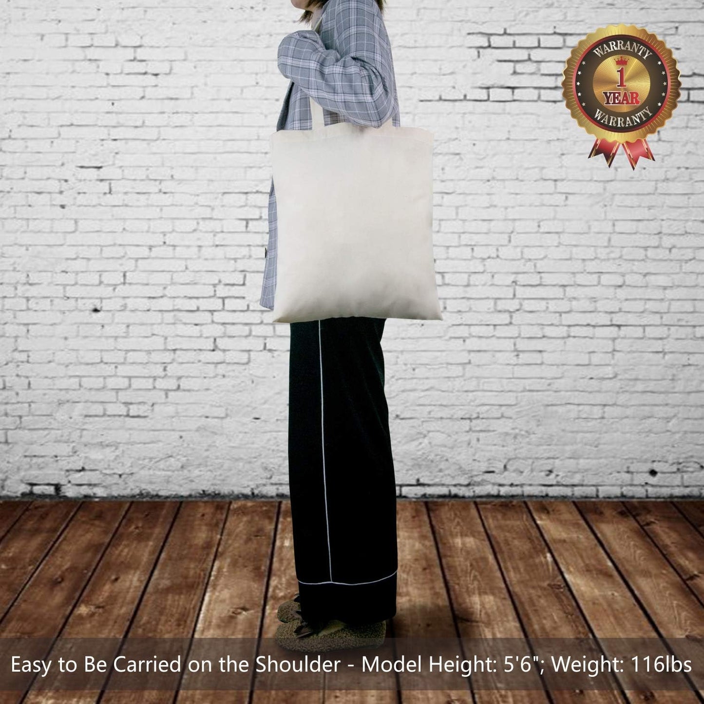 TOPDesign 48-Pack Cotton Tote Bags - Lightweight 16"x15" Reusable Grocery Bags for DIY & Promotions