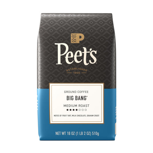Peet's Coffee Medium Roast Ground Coffee - 100% Arabica Big Bang Blend, 18 Ounce Bag