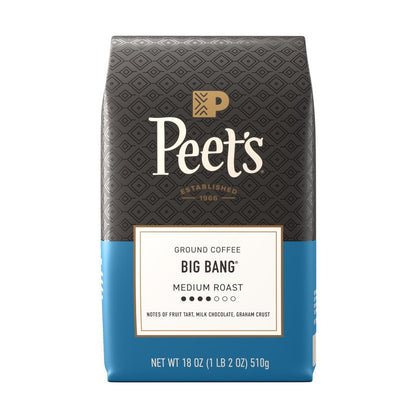 Peet's Coffee, Medium Roast Ground Coffee, 100% Arabica Coffee - Big Bang 18 Ounce Bag