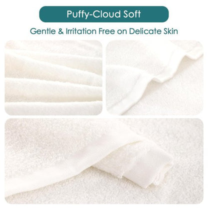 Baby Washcloths 6 Pack, 10x10 inch Heavenly Soft Small White Wash Cloths for Face and Body, Gentle & Safe Face Towel on Sensitive Skin, Baby Essentials Bath Shower Gifts for Newborn Kid Toddler Child