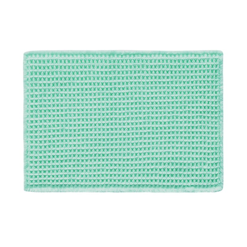 TYUU Waffle Bath Mat, Boho Bathroom Rugs Non Slip Washable Super Absorbent Quick Dry Cute Bath Mat Farmhouse Bathroom Decor, 48"x24" Aqua Blue
