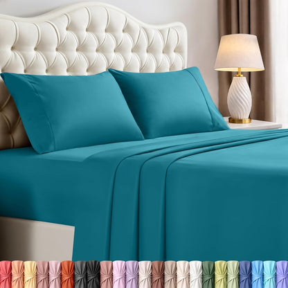 Utopia Bedding Queen Size Sheet Set - Soft, Breathable Microfiber | 4-Piece in Denim Blue